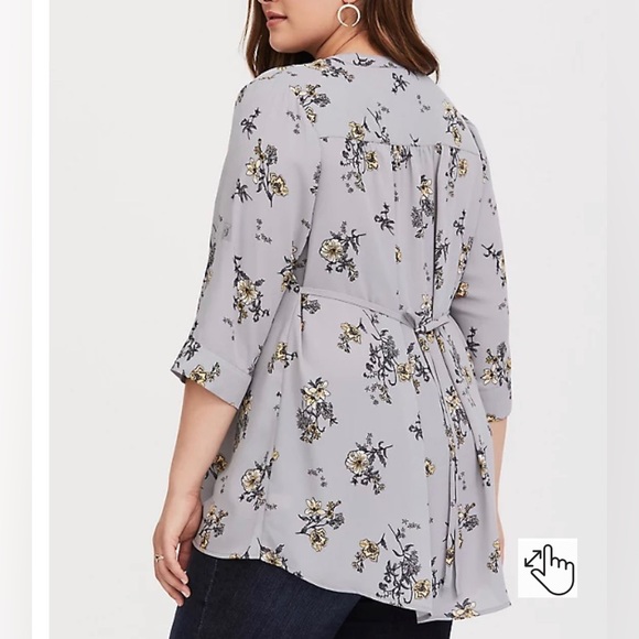 Torrid GEORGETTE HI-LOW FLORAL TUNIC BLOUSE size 12 - Picture 4 of 8